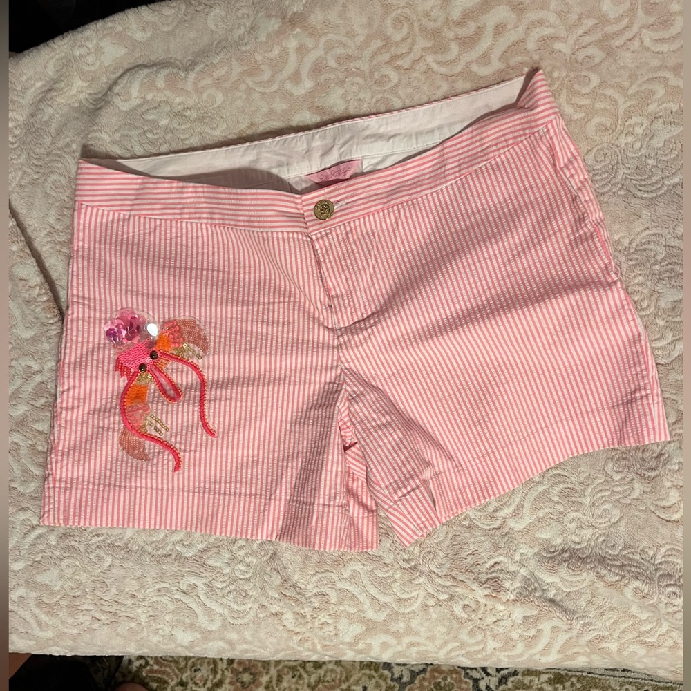 Lilly Pulitzer Pink Seersucker Short  14